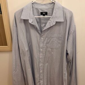Stussy Light Blue Pinstripe Button Down Shirt